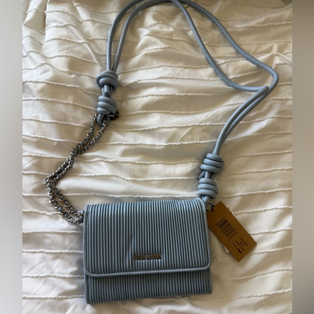 Steve Madden Light Blue Textured Crossbody Bag